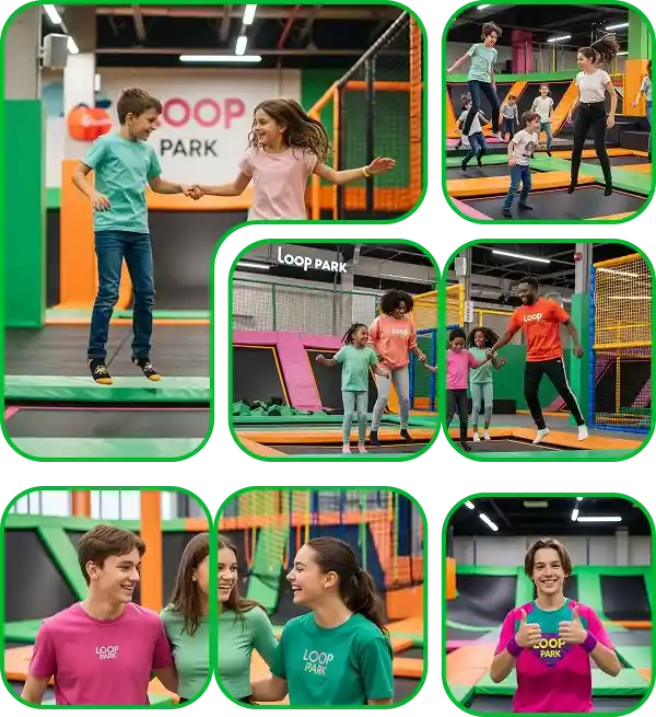 Crianças brincando e pulando