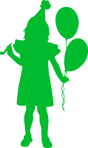 Menina com balão de aniversário